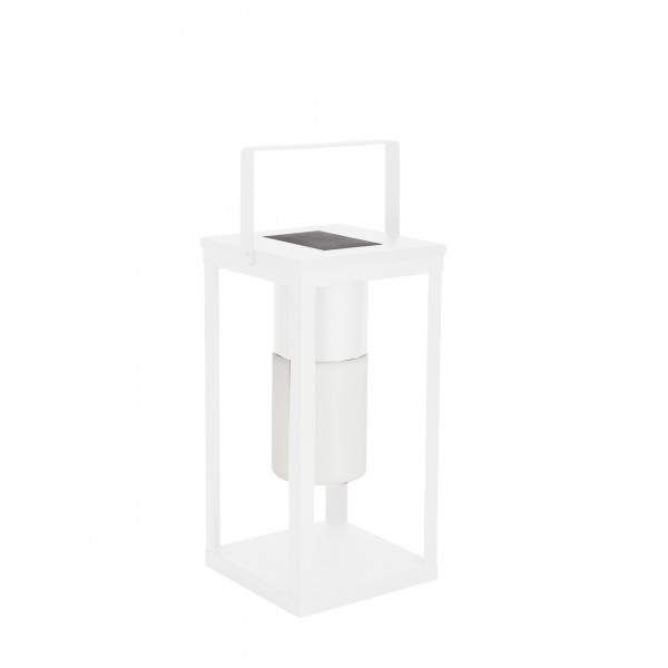 Illuminazione Lampada solar led in acciaio bianco con manico 17x17x38h cm batteria ricaricabile