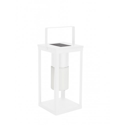 Illuminazione Lampada solar led in acciaio bianco con manico 17x17x38h cm batteria ricaricabile
