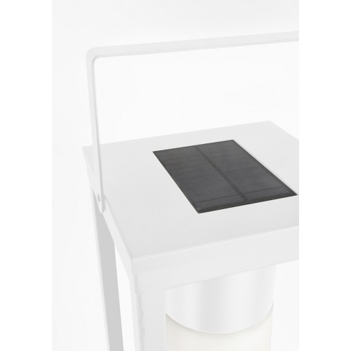 Illuminazione Lampada solar led in acciaio bianco con manico 17x17x38h cm batteria ricaricabile