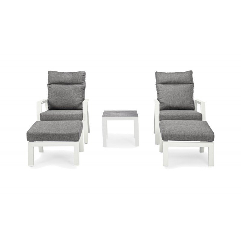 Tavoli da esterno Tavolino kledi in alluminio piano in ceramica 50x50 cm bianco Lunar Tavoli da esterno Tavolino kledi in alluminio piano in ceramica 50x50 cm bianco Lunar