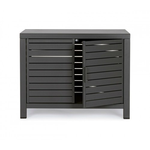 Armadi da esterno Mobile Outdoor 2 ante in alluminio Antracite 90x55x70h cm Atlantic