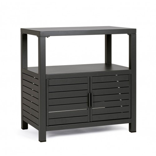 Armadi da esterno Mobile Outdoor 2 ante e 2 piani in alluminio Antracite 90x55x90h cm Atlantic