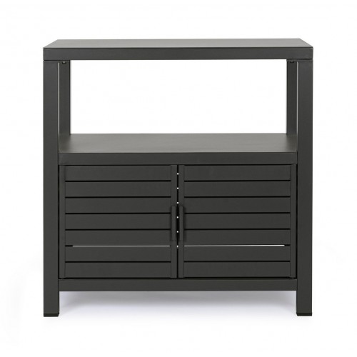 Armadi da esterno Mobile Outdoor 2 ante e 2 piani in alluminio Antracite 90x55x90h cm Atlantic