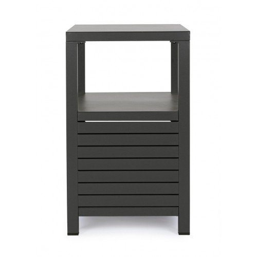 Armadi da esterno Mobile Outdoor 2 ante e 2 piani in alluminio Antracite 90x55x90h cm Atlantic