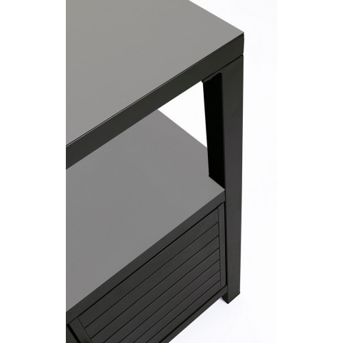 Armadi da esterno Mobile Outdoor 2 ante e 2 piani in alluminio Antracite 90x55x90h cm Atlantic