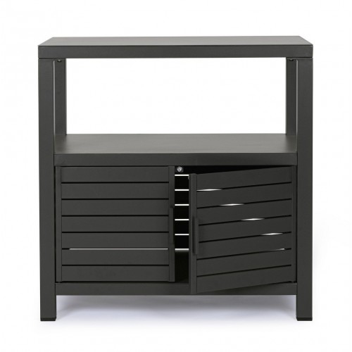 Armadi da esterno Mobile Outdoor 2 ante e 2 piani in alluminio Antracite 90x55x90h cm Atlantic