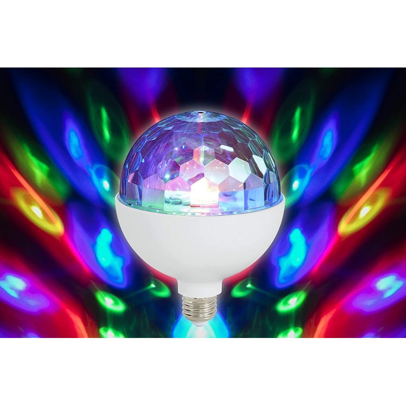 Luci natalizie Briloner - lampadina disco light multicolor girevole led e27 3w rgb  12d