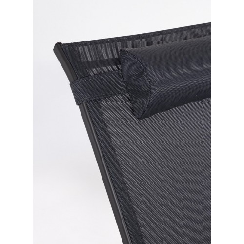 Sdraio Poltrona dondolo in acciaio con poggiatesta 65,5l x 95h cm seduta in textilene antracite demid