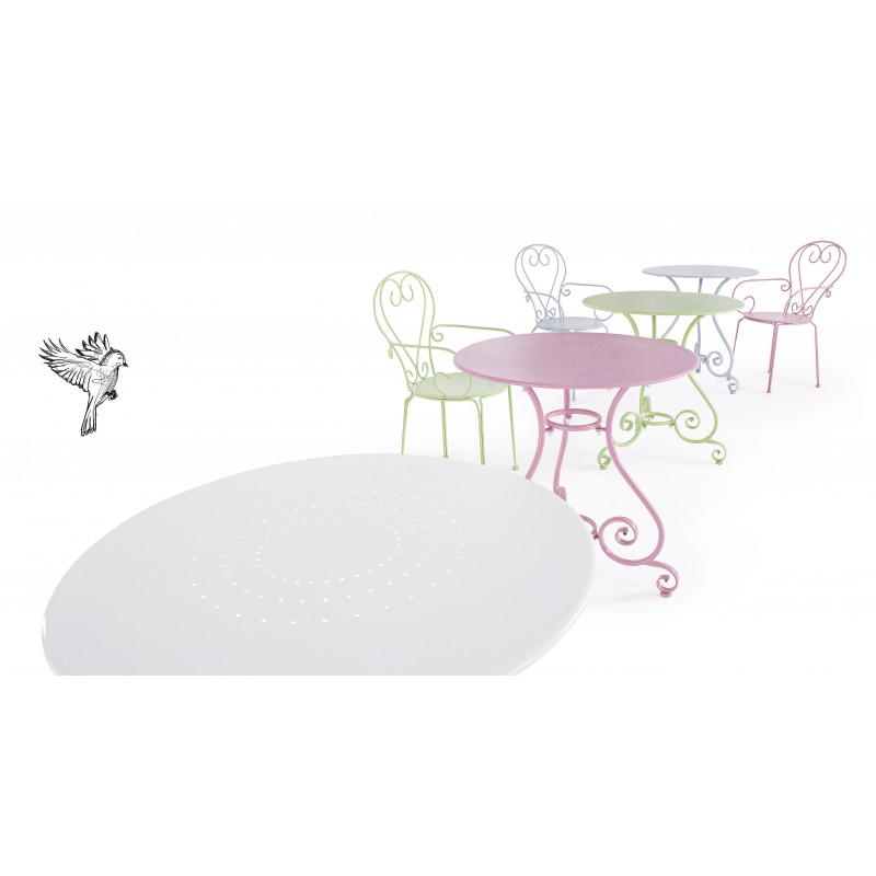 Tavoli da esterno Tavolo da esterno in acciaio Bianco Ø70 x 72h cm Etienne Tavoli da esterno Tavolo da esterno in acciaio Bianco Ø70 x 72h cm Etienne