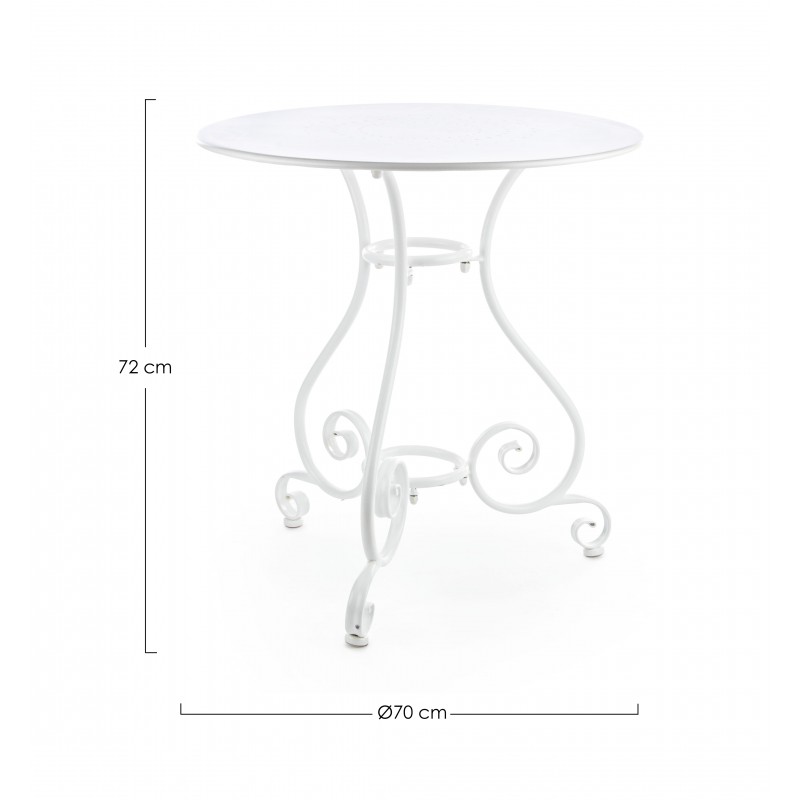 Tavoli da esterno Tavolo da esterno in acciaio Bianco Ø70 x 72h cm Etienne Tavoli da esterno Tavolo da esterno in acciaio Bianco Ø70 x 72h cm Etienne