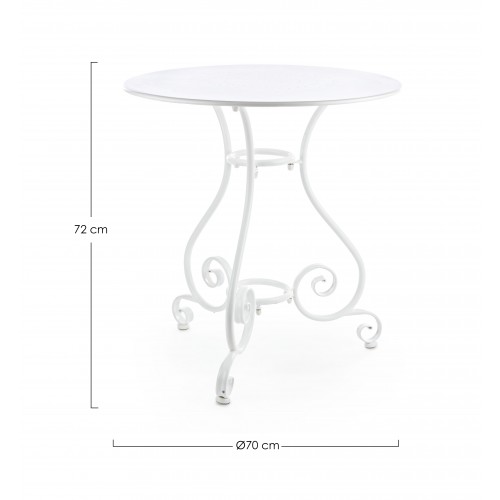 Tavoli da esterno Tavolo da esterno in acciaio Bianco Ø70 x 72h cm Etienne