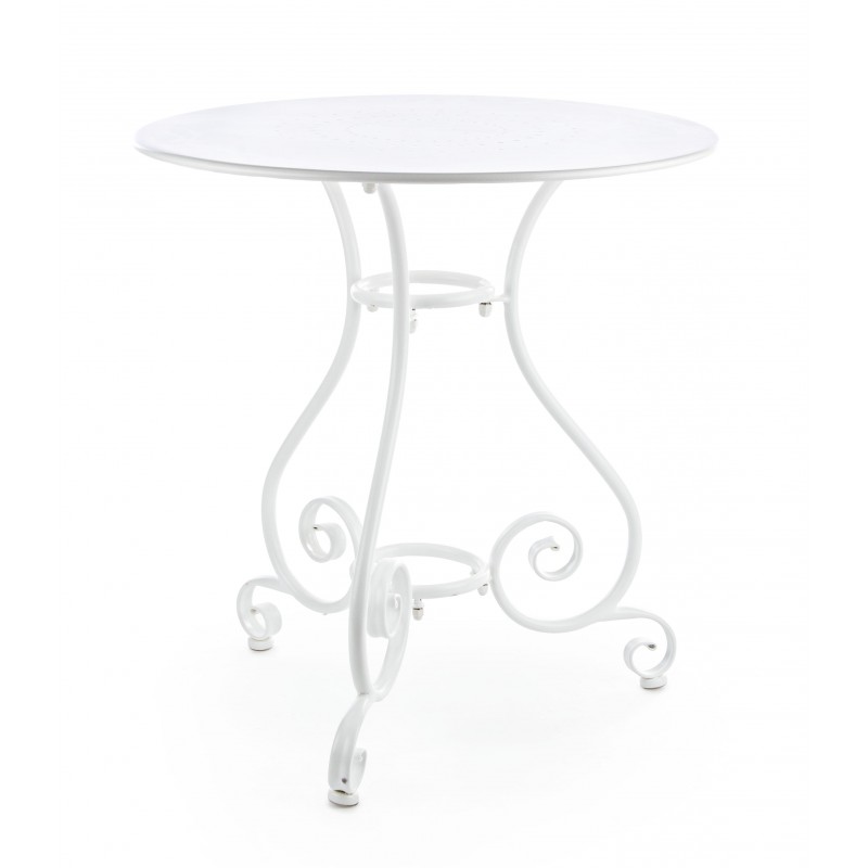 Tavoli da esterno Tavolo da esterno in acciaio Bianco Ø70 x 72h cm Etienne Tavoli da esterno Tavolo da esterno in acciaio Bianco Ø70 x 72h cm Etienne