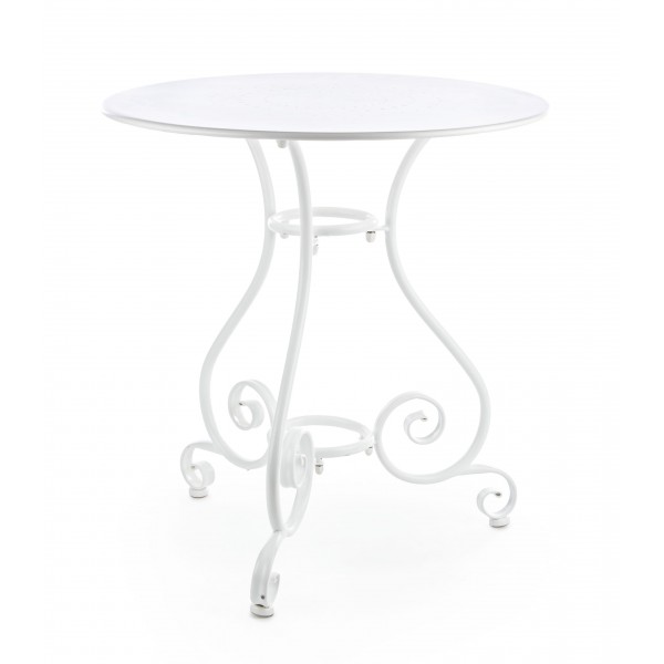 Tavoli da esterno Tavolo da esterno in acciaio Bianco Ø70 x 72h cm Etienne