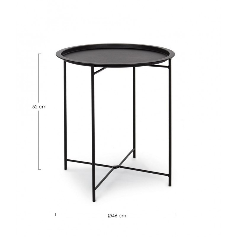 Tavoli da esterno Tavolino in acciaio con vassoio rimovibile Ø46 x 52h gambe pieghevoli nero wissant Tavoli da esterno Tavolino in acciaio con vassoio rimovibile Ø46 x 52h gambe pieghevoli nero wissant
