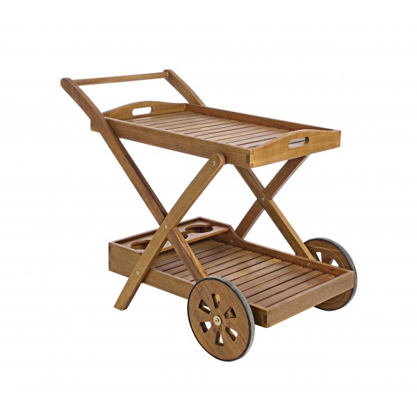Arredo giardino Carrello Noemi in legno di acacia 89a - 56b - 76h cm