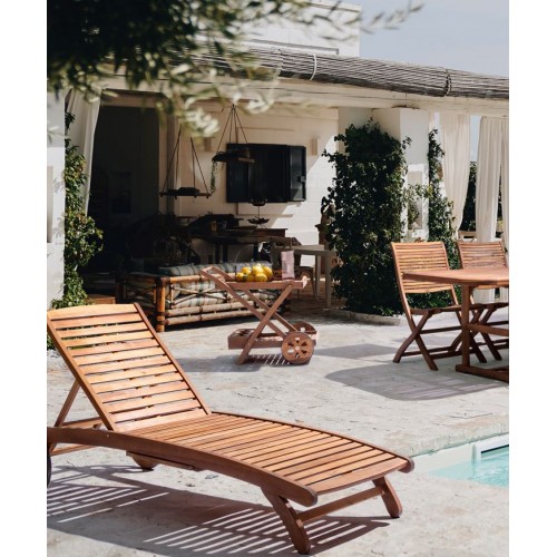 Arredo giardino Carrello Noemi in legno di acacia 89a - 56b - 76h cm