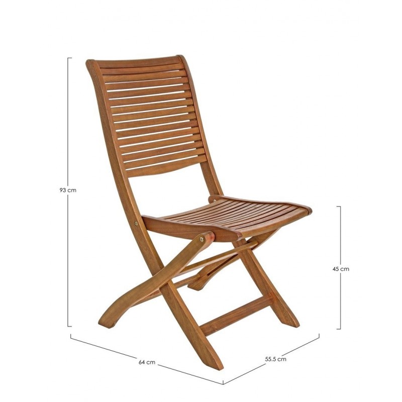 Sedie da esterno Sedia noemi pieghevole in legno di acacia 55,5l x 93h cm