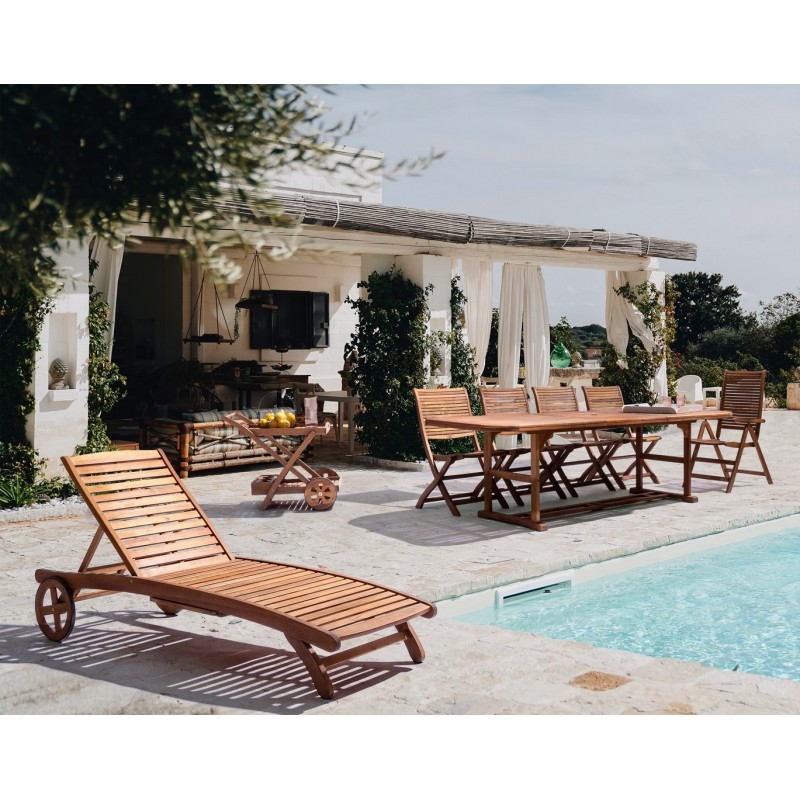 Sedie da esterno Sedia noemi pieghevole in legno di acacia 55,5l x 93h cm