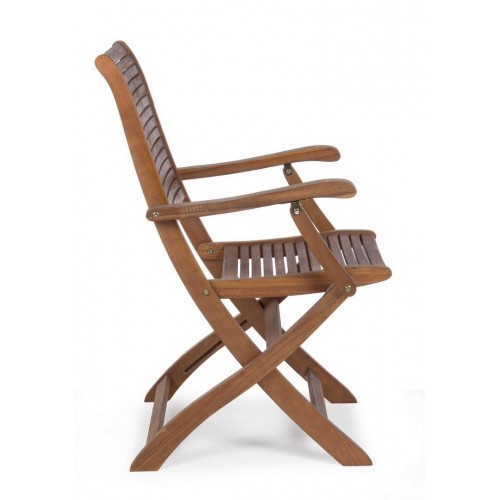 Sedie da esterno Sedia noemi pieghevole con braccioli in legno di acacia 55l x 94h cm