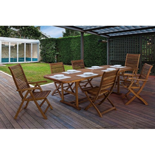 Sedie da esterno Sedia noemi pieghevole con braccioli in legno di acacia 55l x 94h cm