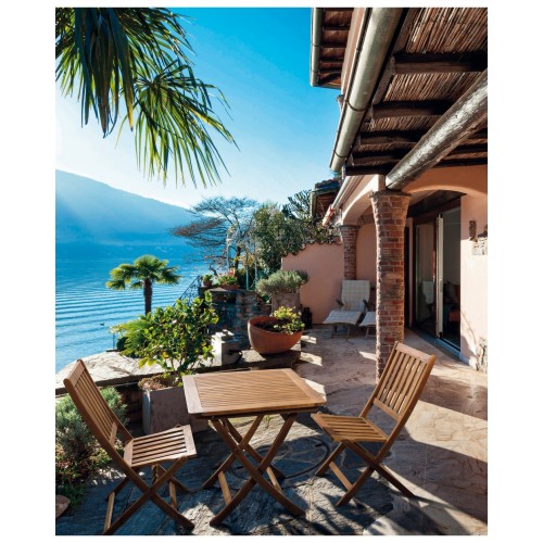 Sedie da esterno Sedia mali pieghevole in legno di acacia 47,5l x 92h cm