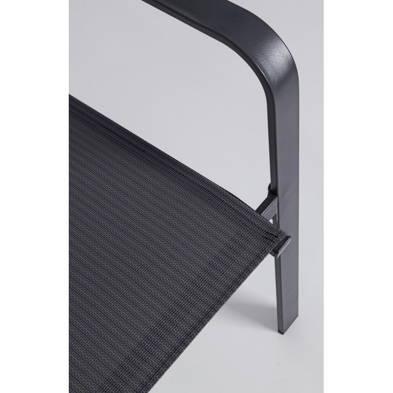 Divani da esterno Set salotto 4 pz struttura in acciaio antracite seduta in textilene tavolo con vetro temperato arent