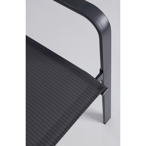 Divani da esterno Set salotto 4 pz struttura in acciaio antracite seduta in textilene tavolo con vetro temperato arent