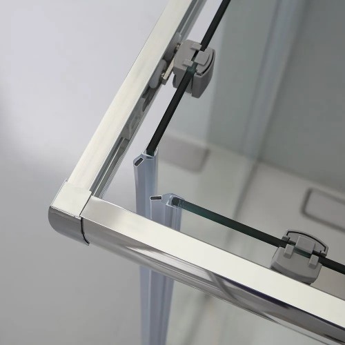 Arredo bagno Box doccia 70x90x185h cm angolare profili in alluminio ante in vetro temperato trasparente giada