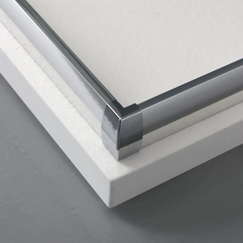 Arredo bagno Box doccia 70x90x185h cm angolare profili in alluminio ante in vetro temperato trasparente giada