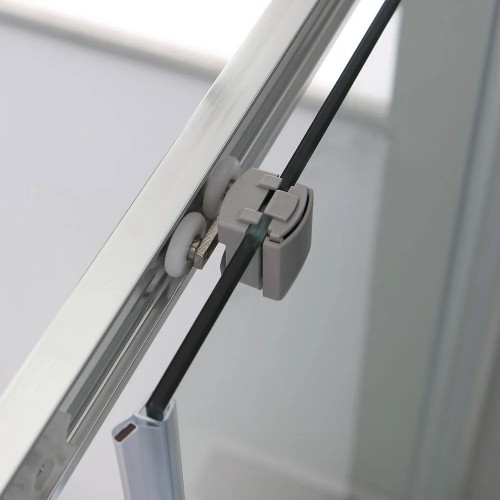 Arredo bagno Box doccia 70x90x185h cm angolare profili in alluminio ante in vetro temperato trasparente giada