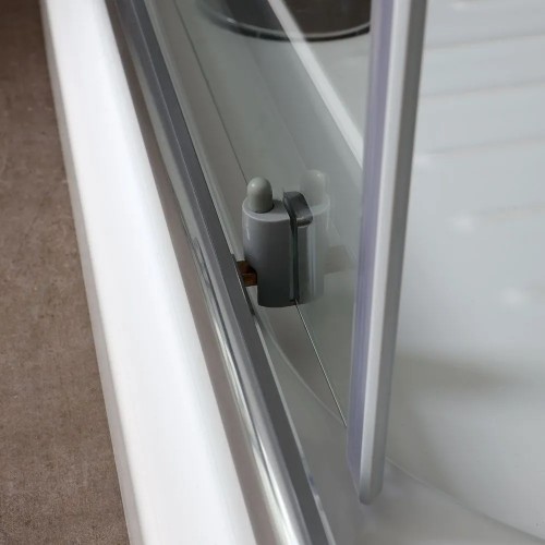 Arredo bagno Box doccia 70x90x185h cm angolare profili in alluminio ante in vetro temperato trasparente luna