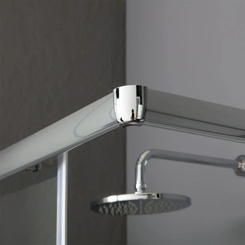 Arredo bagno Box doccia 70x90x185h cm angolare profili in alluminio ante in vetro temperato trasparente luna