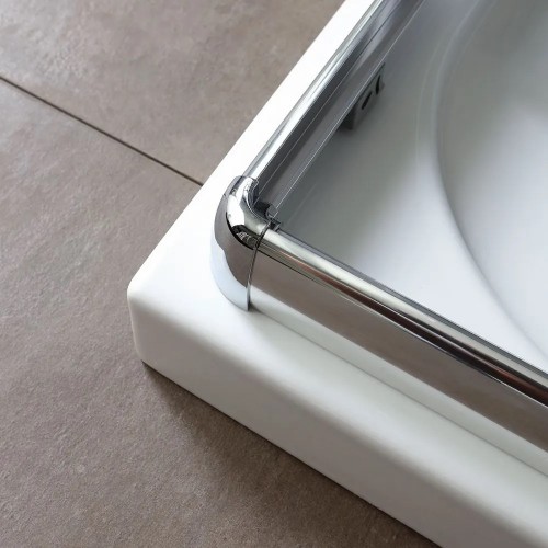 Arredo bagno Box doccia 70x90x185h cm angolare profili in alluminio ante in vetro temperato trasparente luna