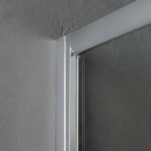 Arredo bagno Box doccia 70x90x185h cm angolare profili in alluminio ante in vetro temperato trasparente luna