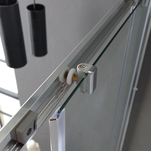 Arredo bagno Box doccia 70x90x185h cm angolare profili in alluminio ante in vetro temperato trasparente luna