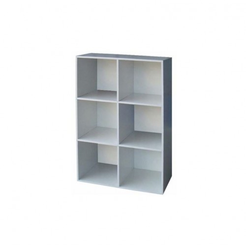 Complementi d'arredo libreria modello cubo 6 vani bianco 61x91 cm in melaminico