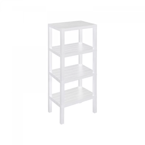 Arredo bagno Colonna Bagno 4 Ripiani 29x38x100 Cm Bianco Serie Woody