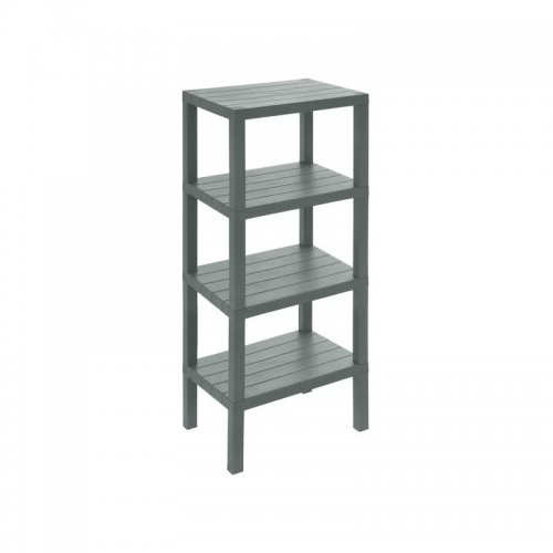 Arredo bagno Colonna Bagno 4 Ripiani 29x38x100 Cm Grigio Serie Woody