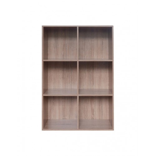 Complementi d'arredo Mobile Libreria Modello cubo 6 scomparti Rovere Cm 61x30x91h