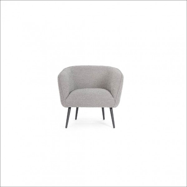 Poltrone Poltrona Arvil Colore Grigio Bouclé Dimesioni 76x70x68