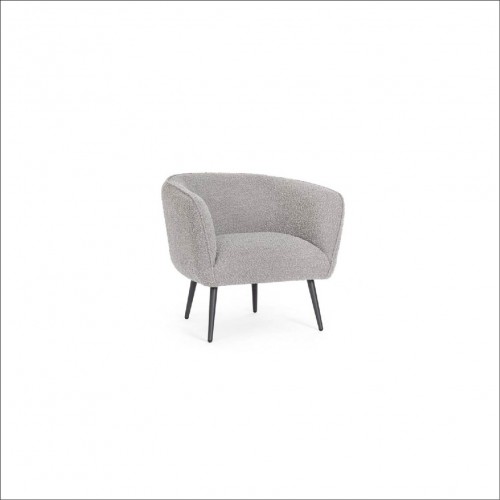 Poltrone Poltrona Arvil Colore Grigio Bouclé Dimesioni 76x70x68