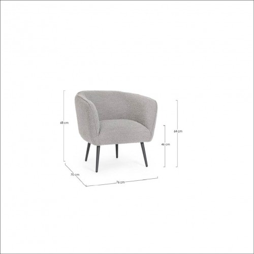 Poltrone Poltrona Arvil Colore Grigio Bouclé Dimesioni 76x70x68