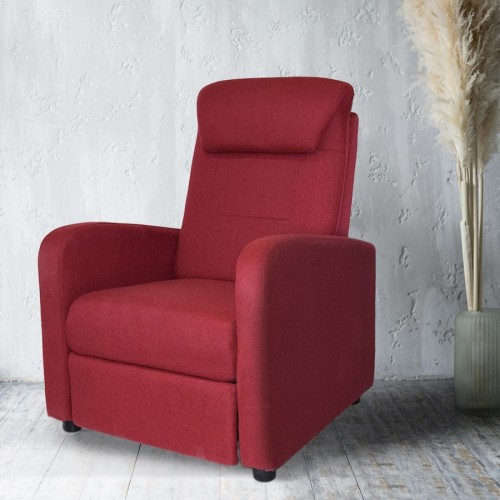 Poltrone Poltrona Reclinabile Manuale Marta Colore Rossa Dimensioni 77x93X103