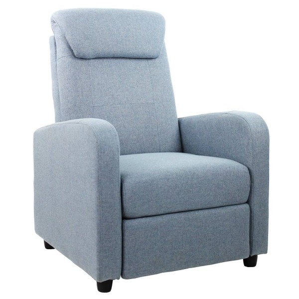 Poltrone Poltrona Reclinabile Manuale Marta Colore Jeans Dimensioni 77x93x103