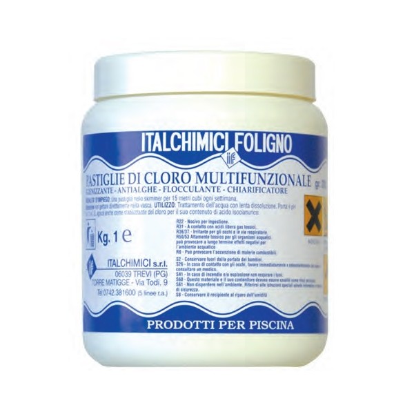 Pastiglie cloro piscine Cloro in pasticche multifunzione per piscina 5 kg disinfettante italchimici