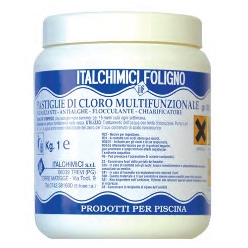 Pastiglie cloro piscine Cloro in pasticche multifunzione per piscina 5 kg disinfettante italchimici
