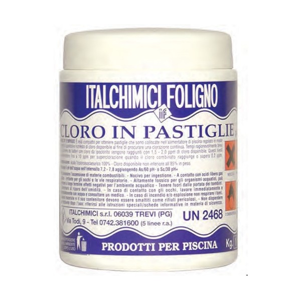 Pastiglie cloro piscine Cloro in pastiglie per piscina piscine 5 kg disinfettante italchimici 71276