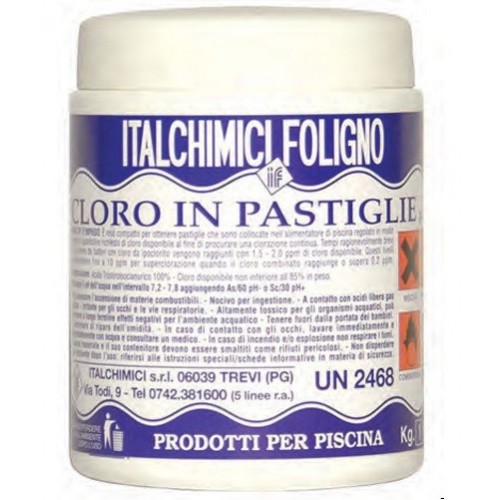 Pastiglie cloro piscine Cloro in pastiglie per piscina piscine 5 kg disinfettante italchimici 71276