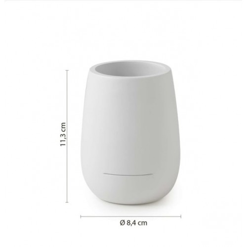 Portaspazzolini Portaspazzolini da appoggio Kira Bianco