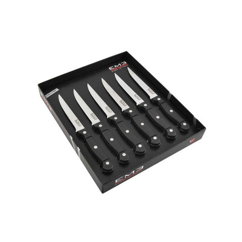 Posate 6 coltelli coltello da bistecca rodeo set acciaio 18/10 240 lucidato a specchio Posate 6 coltelli coltello da bistecca rodeo set acciaio 18/10 240 lucidato a specchio